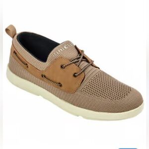 NWT Men's Island Surf Lightweight Knit Boat Shoe in Tan Size 12
